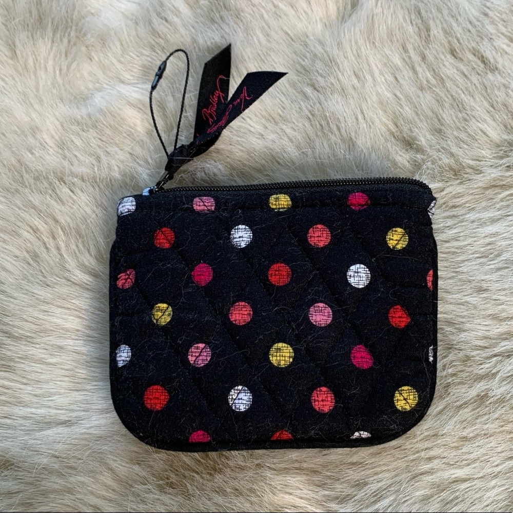 EUC Vera Bradley black & color dots change purse
